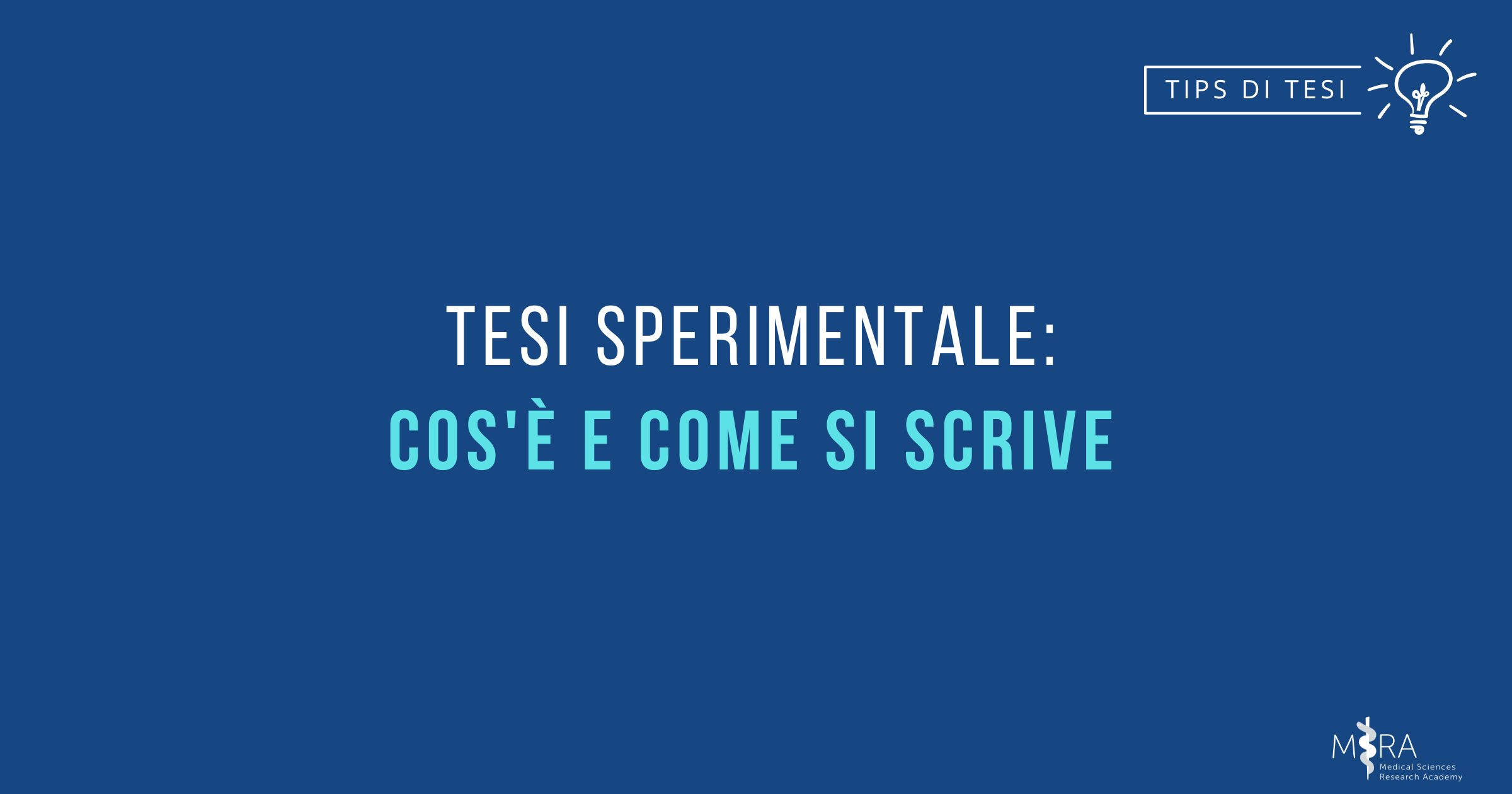 tesi sperimentale